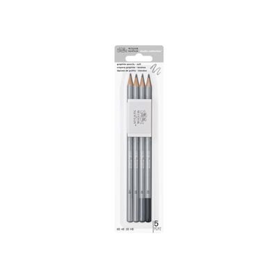 Winsor & Newton Studio Collection - Pack de 4 crayons graphites + 1 gomme - 2B, 4B, 8B, HB