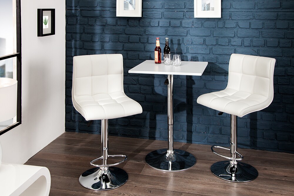 riess-ambiente Barhocker MODENA - höhenverstellbar weiß Barstuhl Fußablage Kunstleder