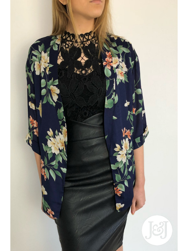 Chemise Kimono fleurie 'Kyoto'