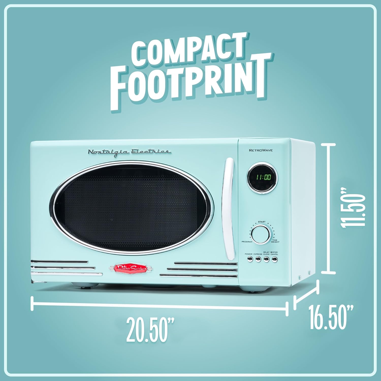 Nostalgia Four à Micro-Ondes de Comptoir Rétro - Grand 800 Watts - 25,4 L - 12 Réglages de Cuisson Préréglés - Horloge Numérique - Appareils de Cuisine - Rouge