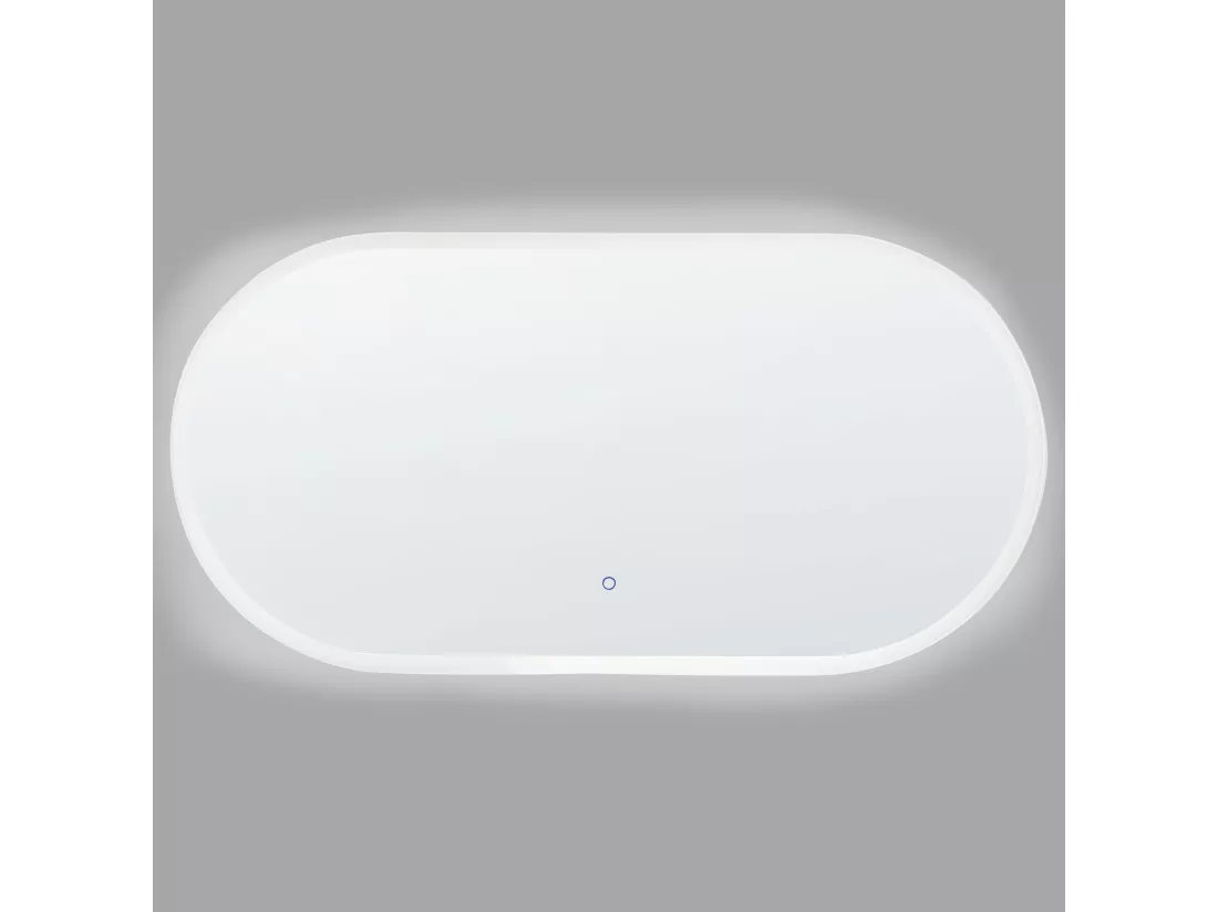 Miroir de salle de bain LED CHATEAUROUX 120 cm 60 cm Argenté