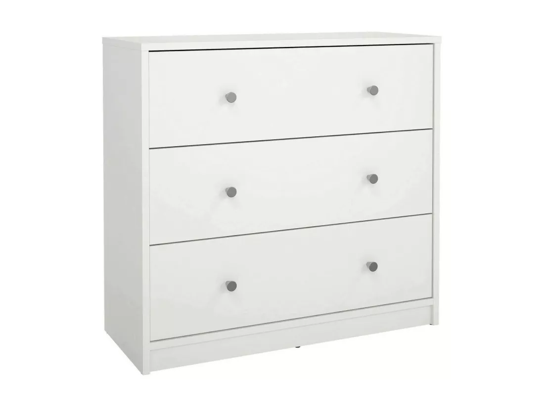 Commode Alert, Commode polyvalente, Commode de chambre, Meuble avec tiroirs, 72x30 h68 cm, Blanc