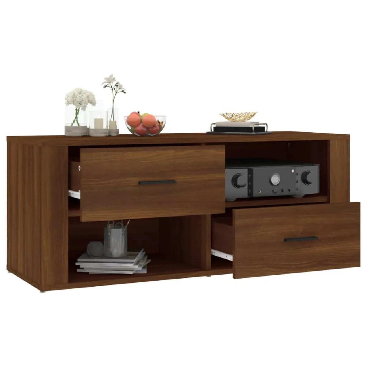 vidaXL - Meuble TV Chêne marron 100 cm