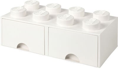 LEGO Oppbevaringsboks med Skuff 8, Hvit