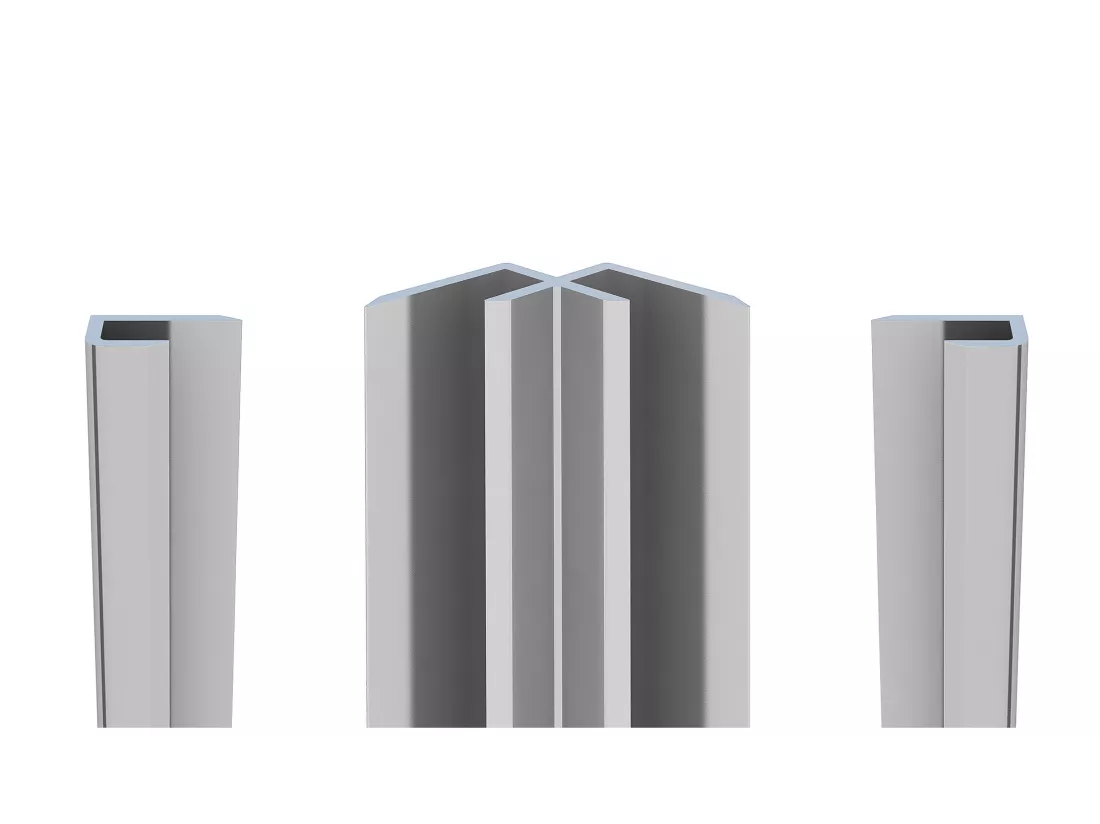 Lot de 2 panneaux muraux de douche bleu en aluminium avec profilés - L90 x L120 x H210 cm - ITZIAR