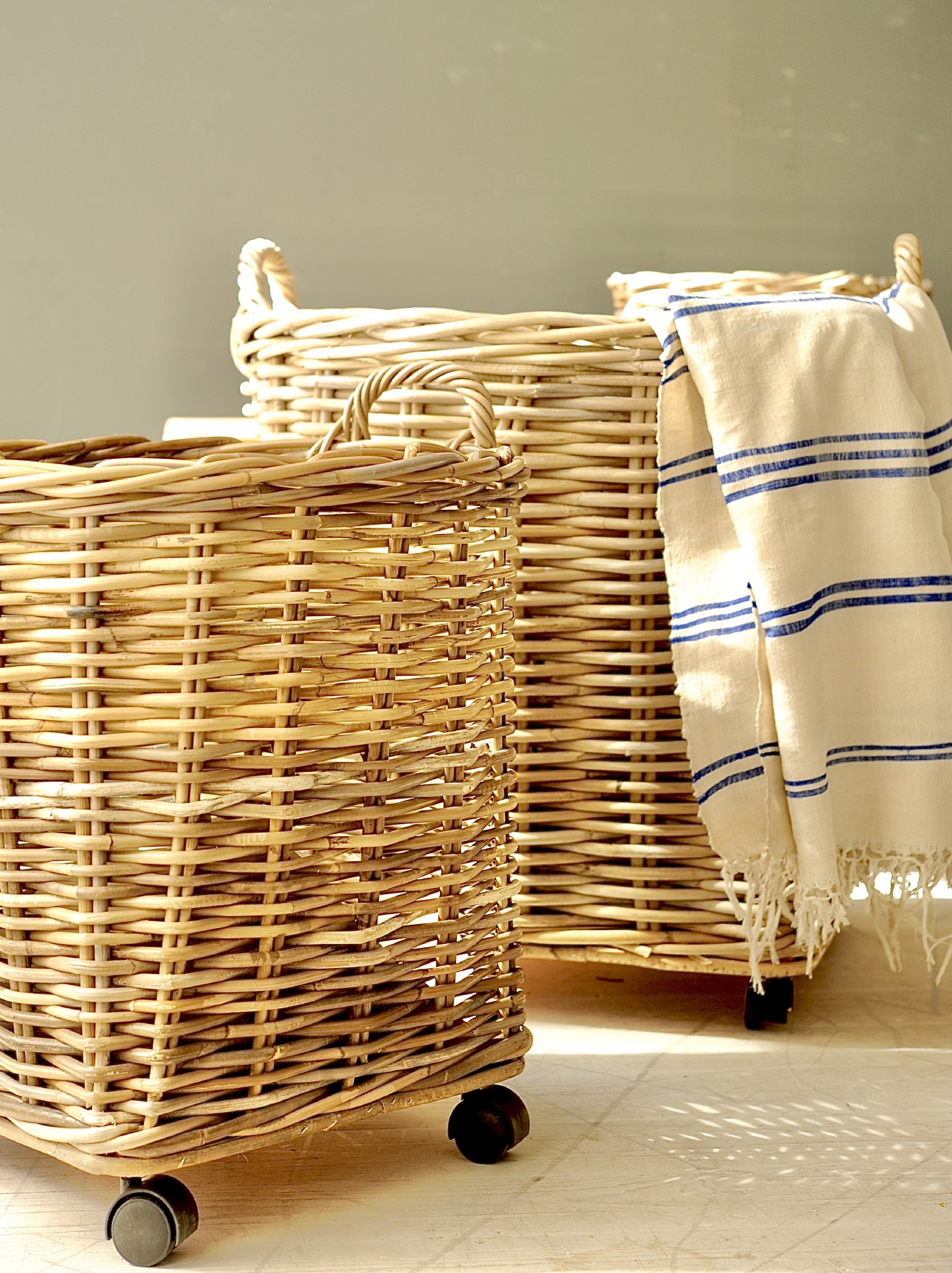 7er-Set Rundkörbe 'Ambon', Rattan natur von fischer's lagerhaus