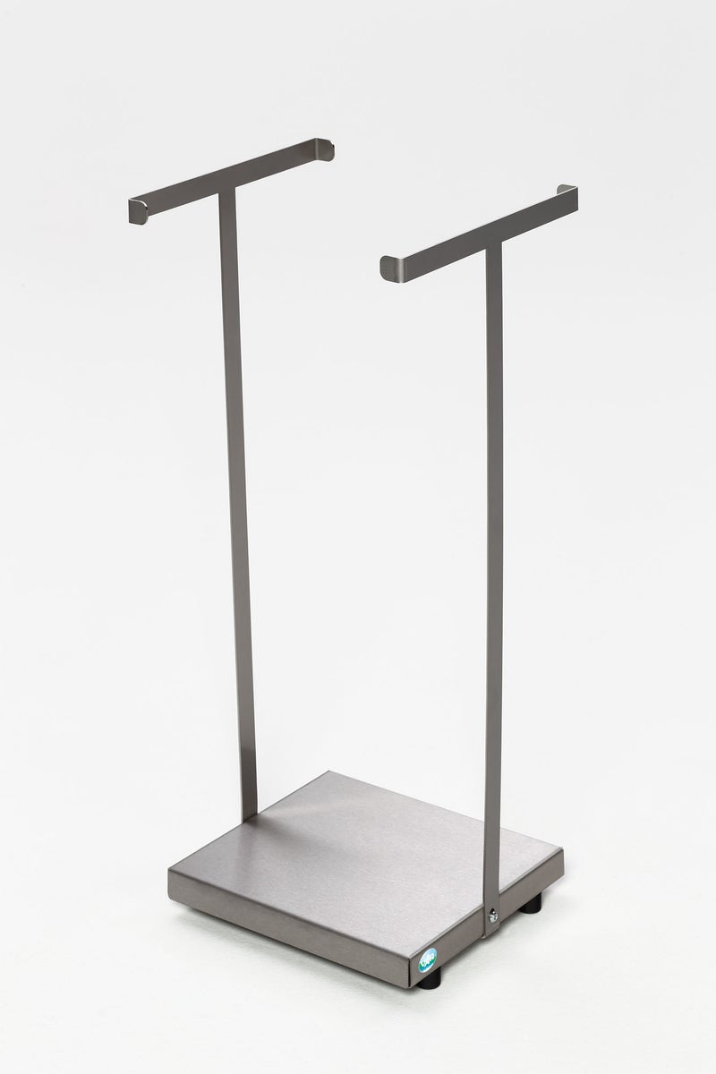 PROREGAL Robuuste afvalbak zonder deksel, stationair voor 120 liter zakken HxBxD 94 x 37 x 33 cm roestvrij staal zilver