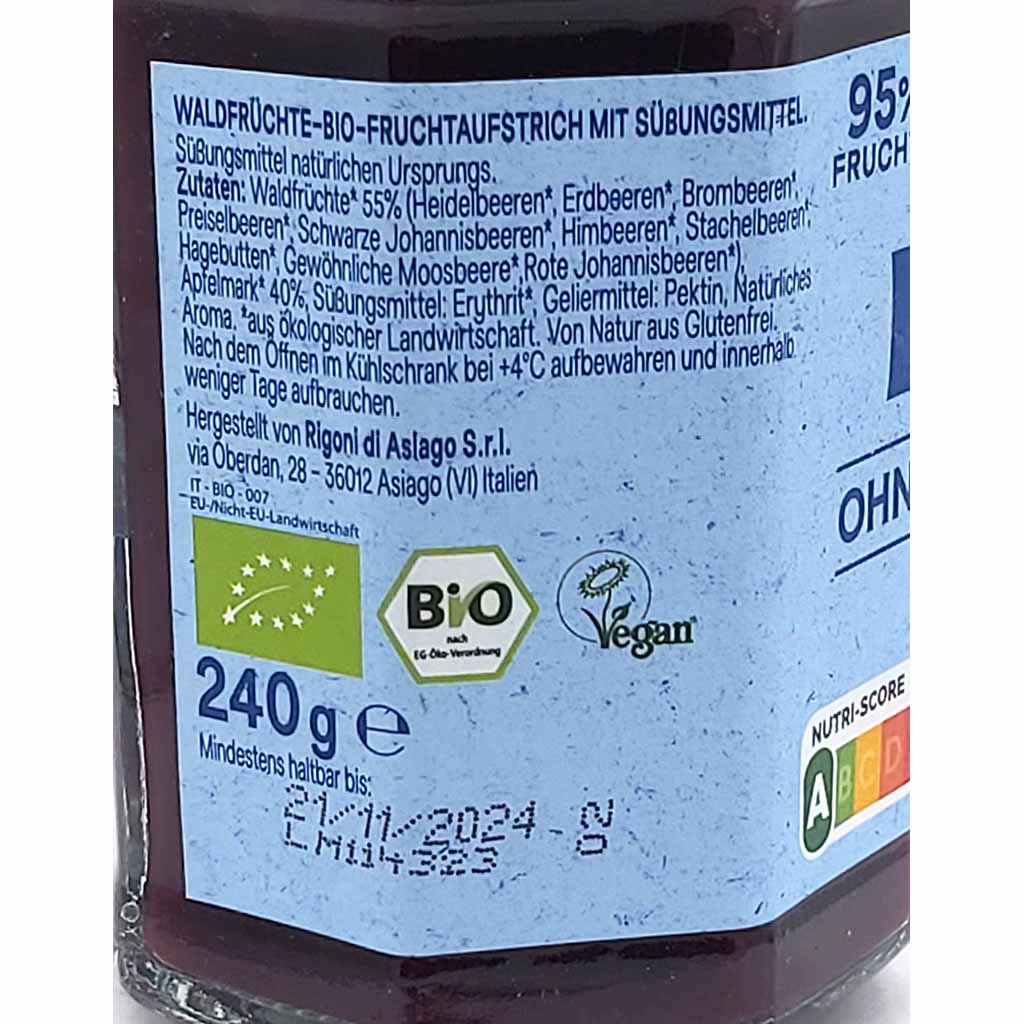 Rigoni di Asiago Natu Waldfrüchte BIO Aufstrich 240g MHD:25.9.25