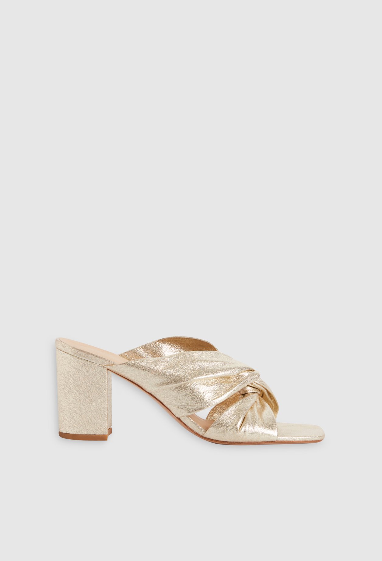 Mules en cuir dore