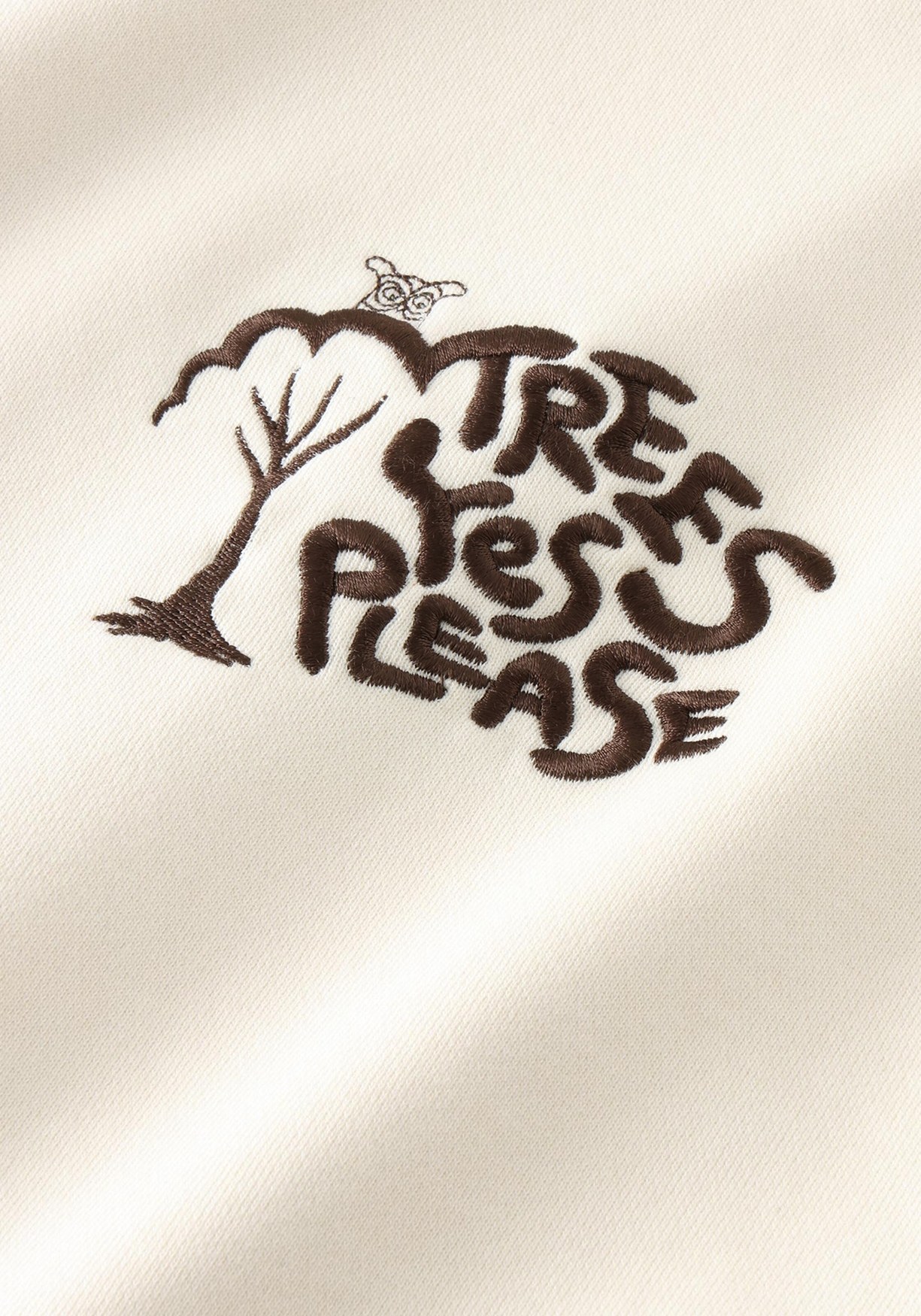 Knowledge Cotton Apparel Hoodie Trees Yes Please Print Egret