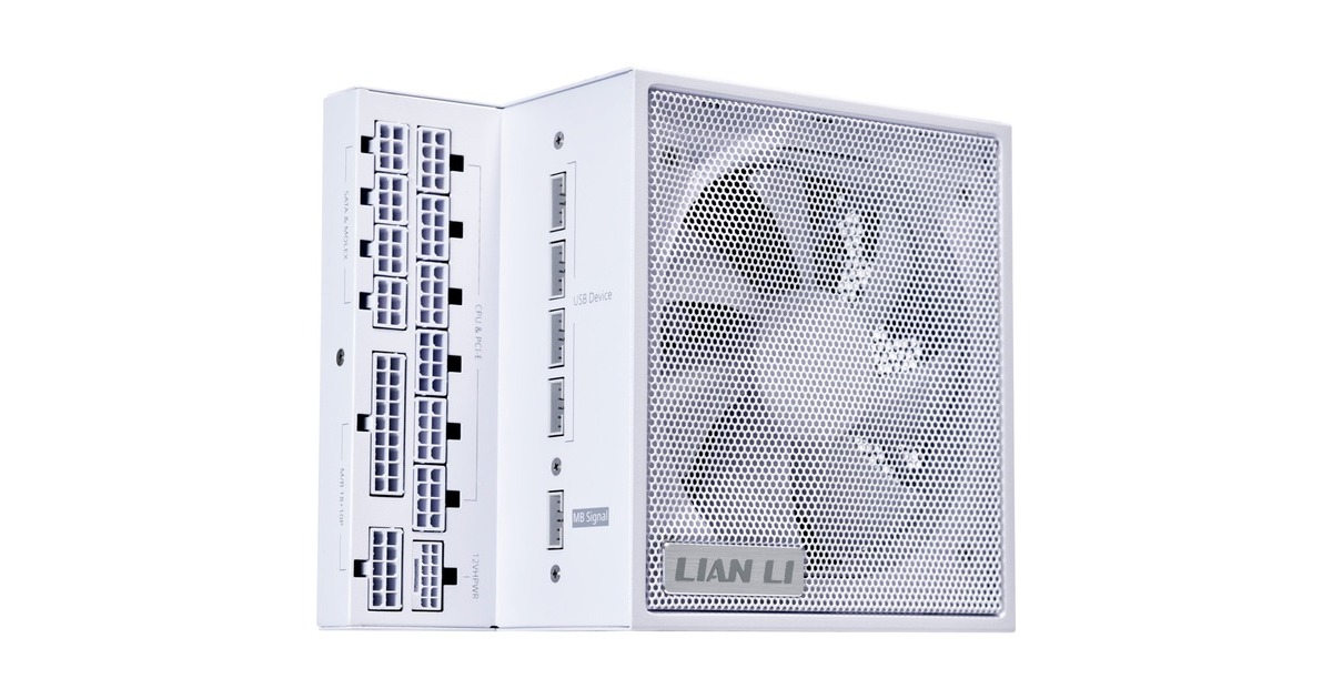 Lian LiEDGE850 modulaire 850 watt voeding   (Wit, 1x 12V-2x6, 3x PCIe)