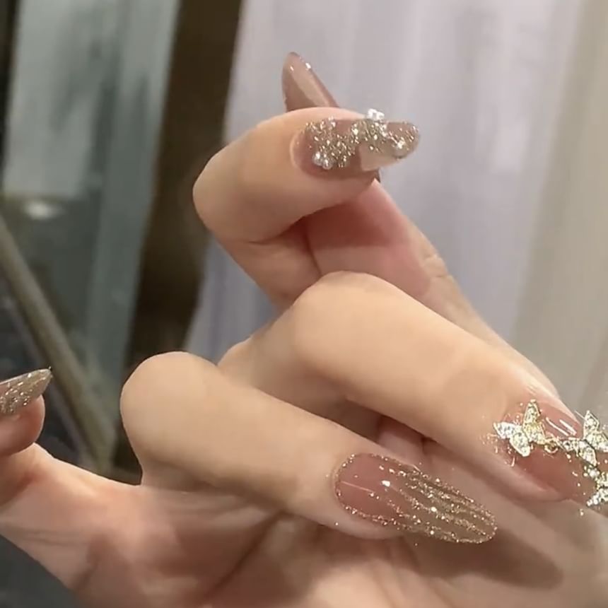 Klandail - Vlinder Glitter Druk Op Nagel