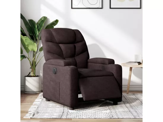 Fauteuil inclinable électrique Marron foncé Tissu