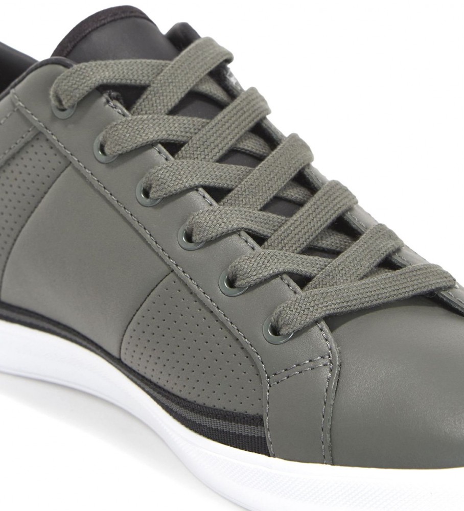 Chinelo Fred Perry Kingston de couro verde