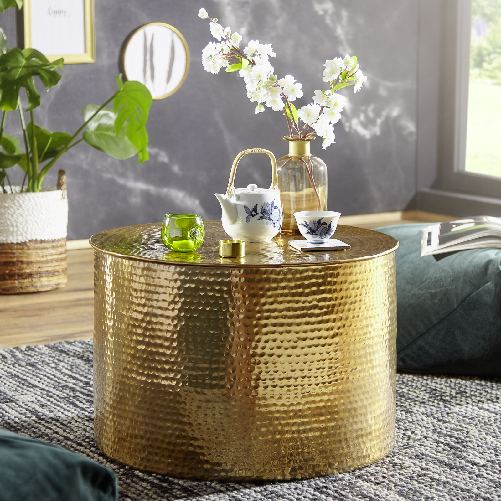 Loungetisch - goldfarben - Aluminium
