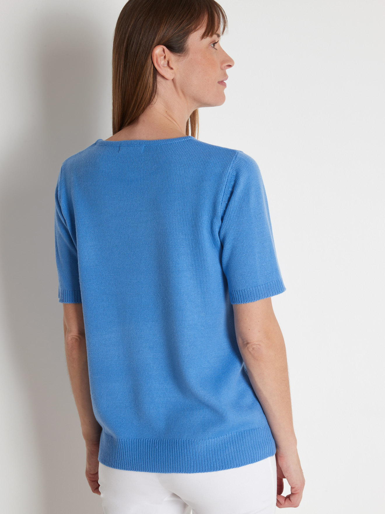 Pull manches courtes encolure ronde