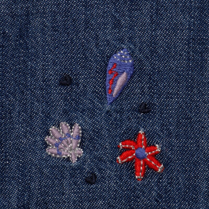 Veste bébé fille jean brodé bleu Catimini Bleu