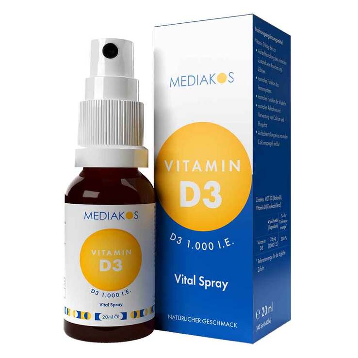 Vitamin D3 1000 I.E. Mediakos Vital Spray, 20 ml