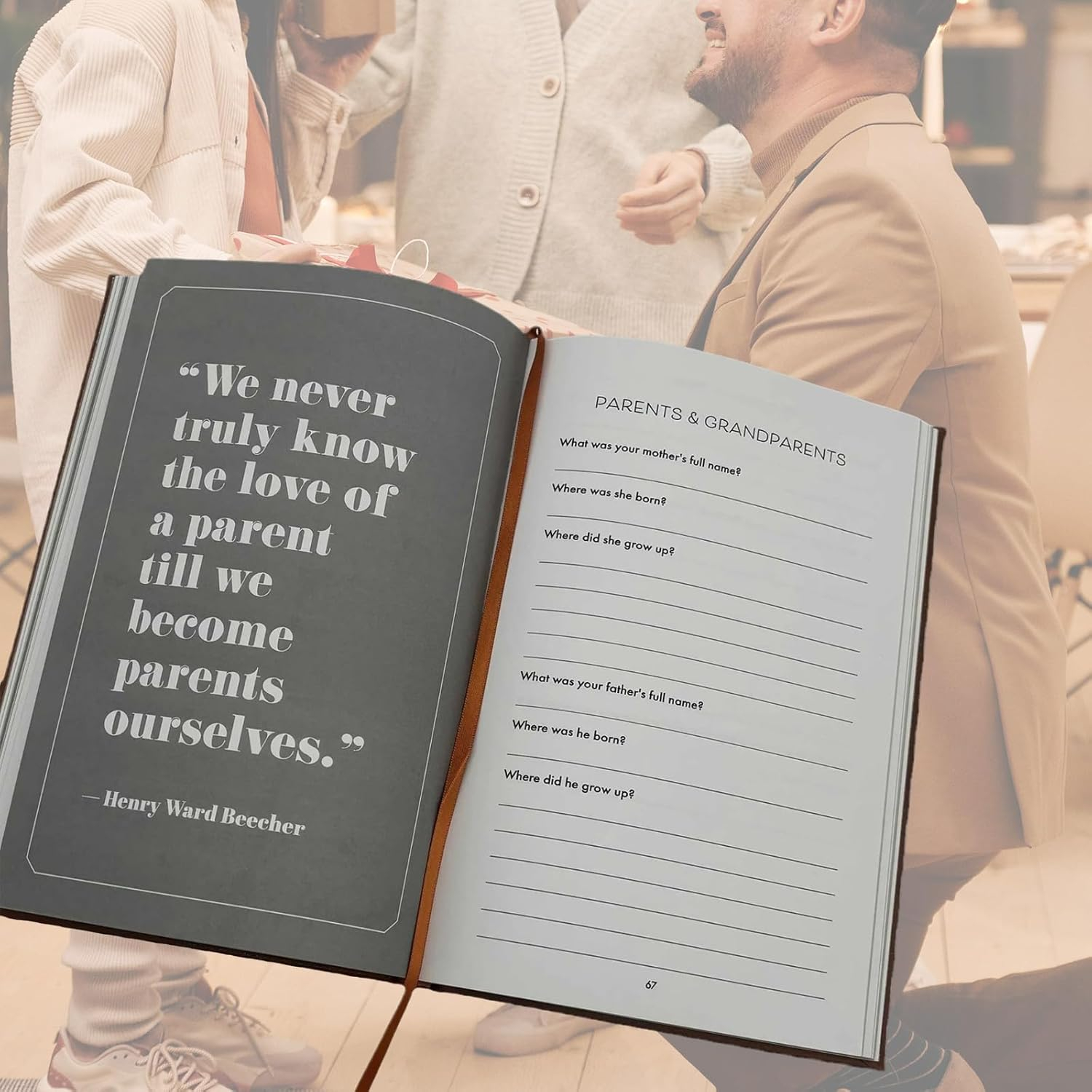 A5 Hardcover Vater Geschichtenbuch Geführtes Journal Papa Erinnerungsbuch mit Lesezeichen - Dad, I Want To Hear Your Story