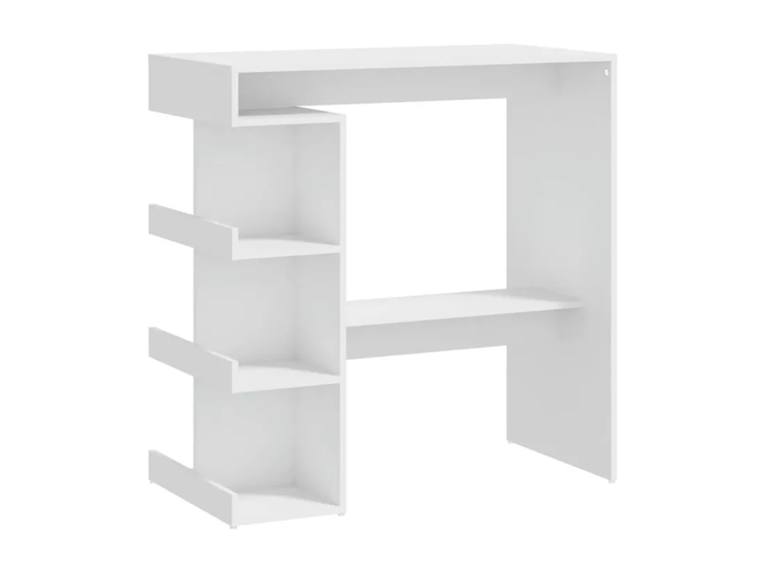 Table de bar étagère de rangement Blanc 100x50x101,5 cm