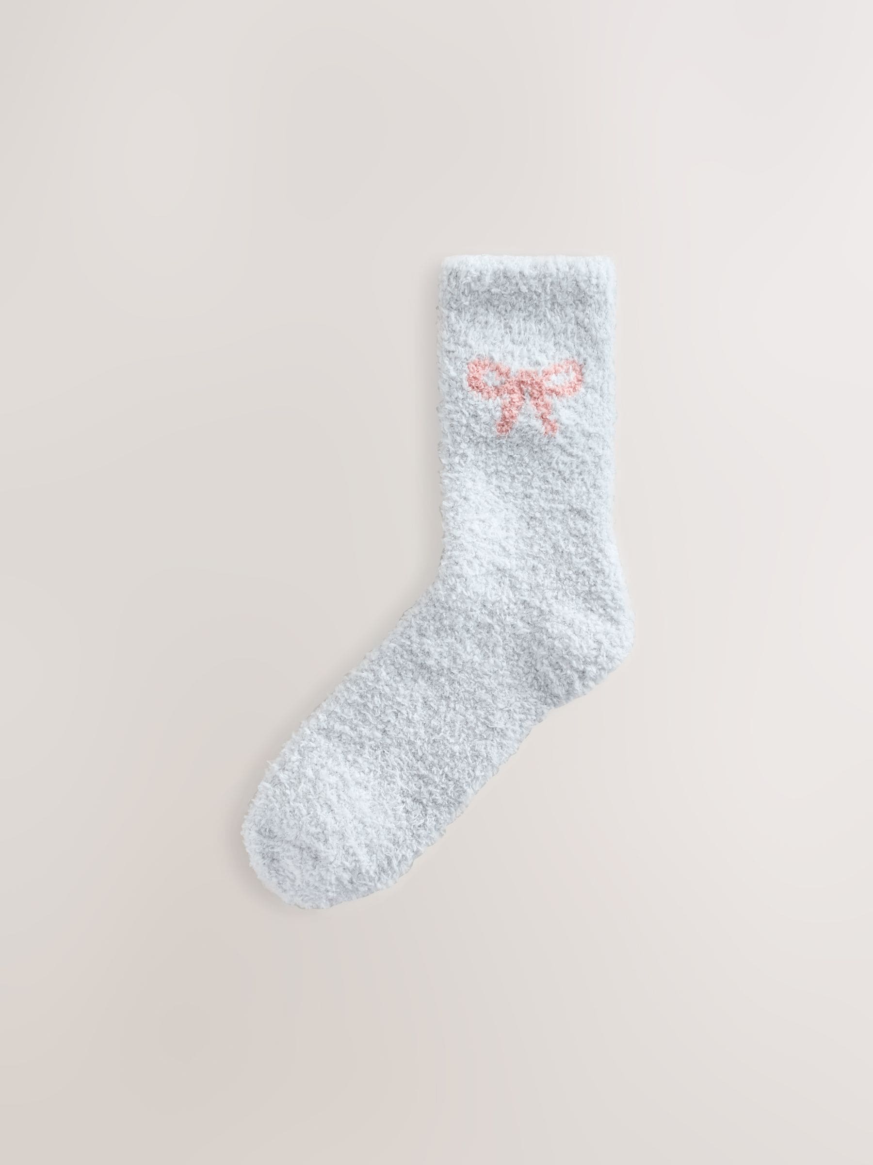 Pink/Grey Bows - Set van 2 paar behaaglijke enkelsokken