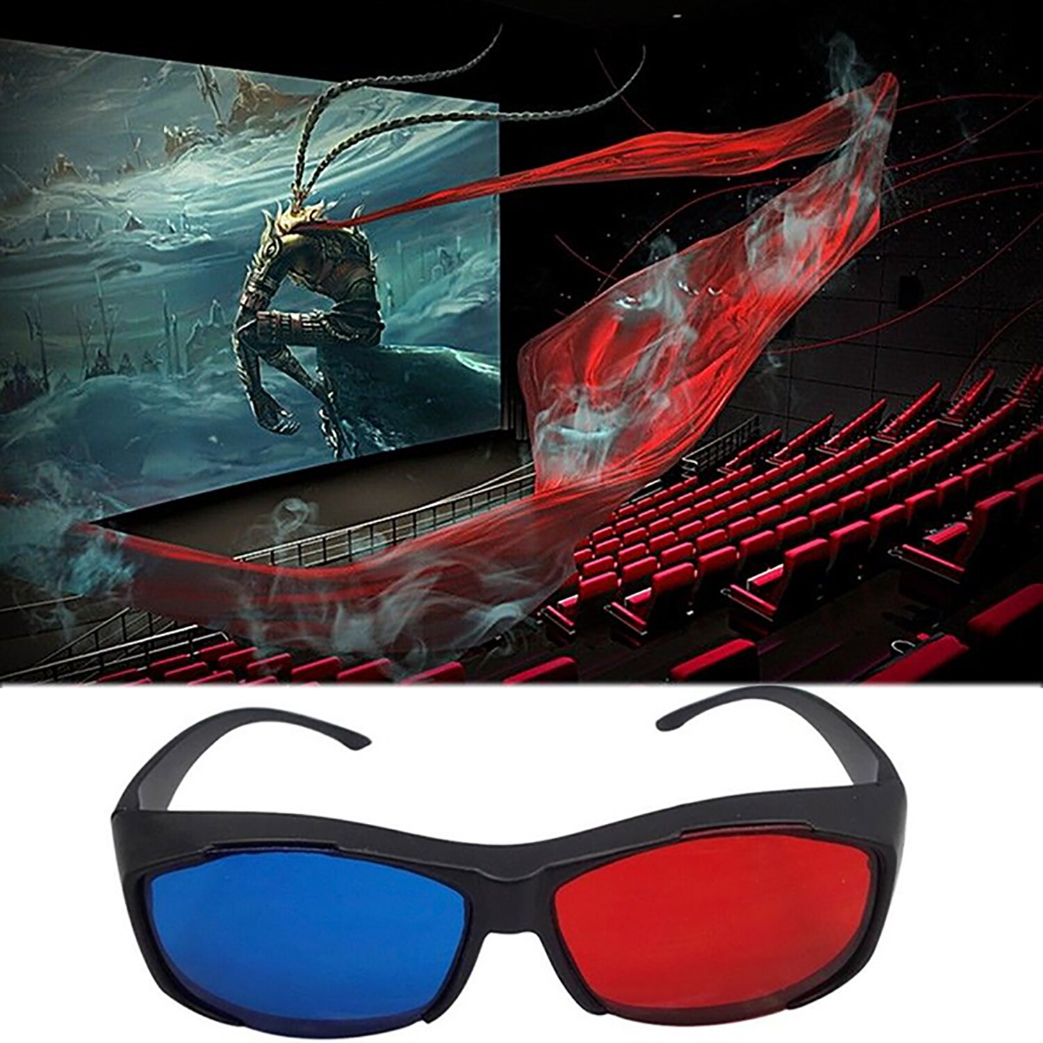 TPFNet Anaglyphenbrille 3D Brille Kunststoff Schwarz - 1 Stück