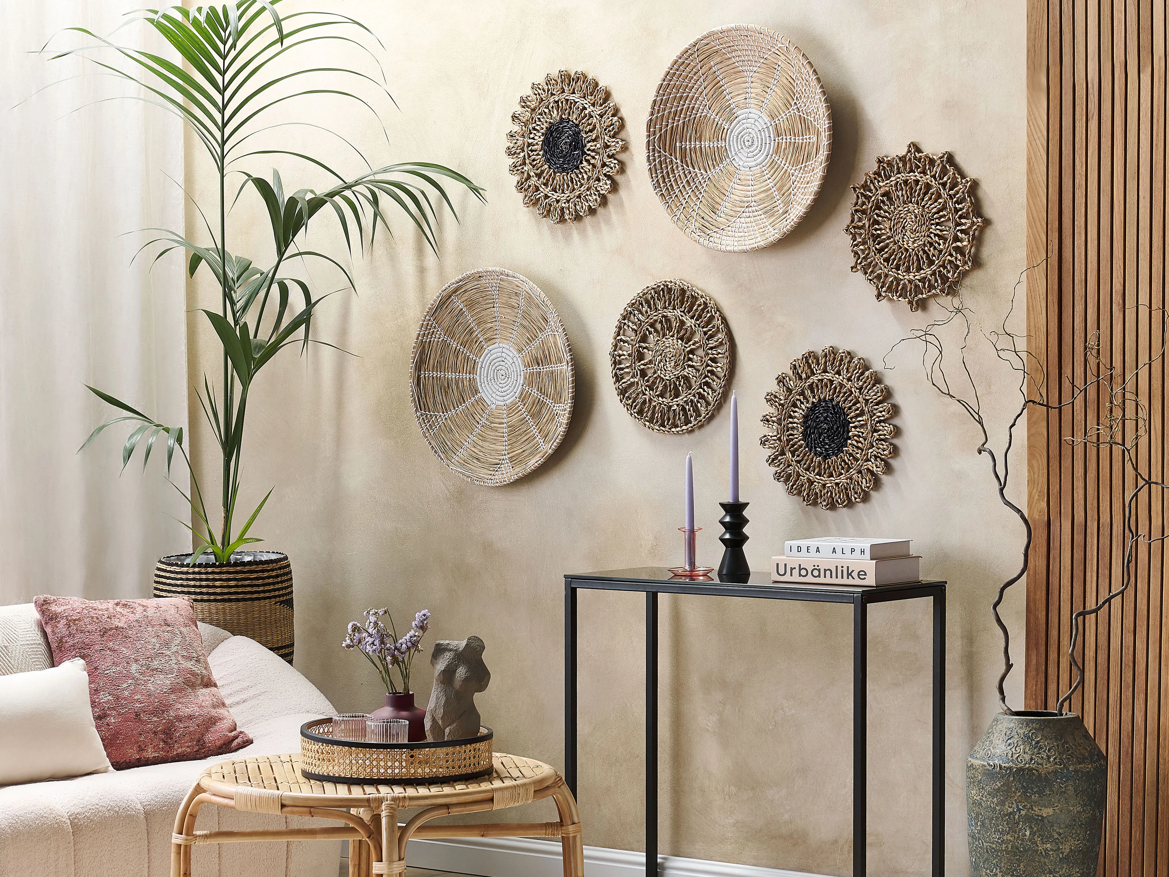 Set van hangende decoraties PINTANO Zeegras 50/35/36 cm Natuurlijk