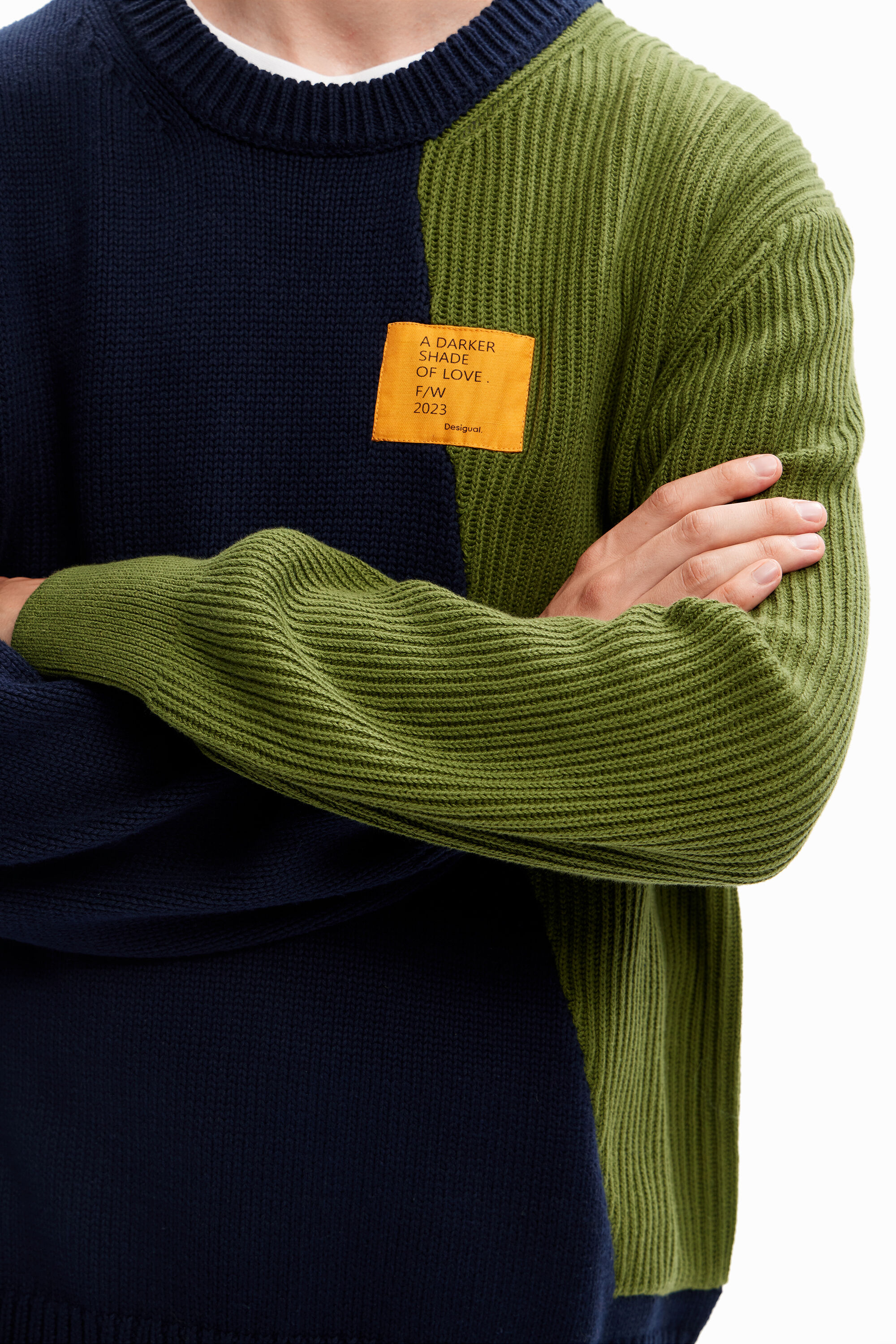 Pull combiné bicolore
