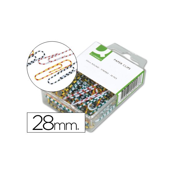 Q-Connect 100 un. Clips 28mm Riscas Sortido - KF02024