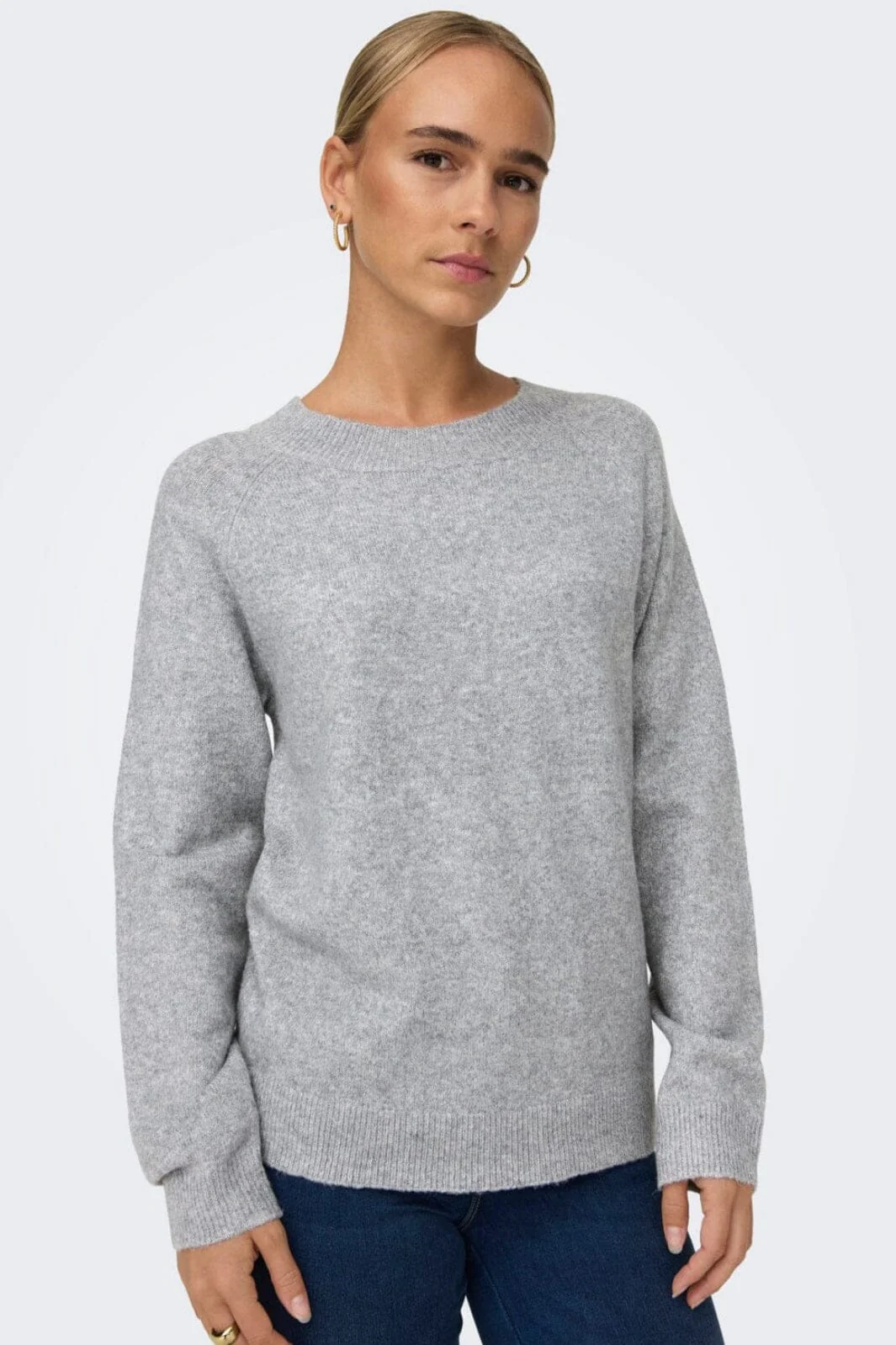 Only Onlrica Life L/S Pullover Knt 3376748 light grey melange
