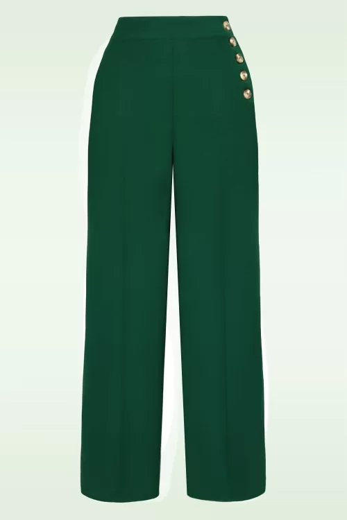 Bunny Ginger wijde pantalon in donkergroen