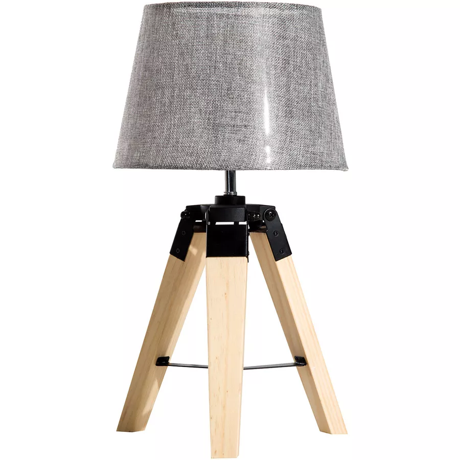 HOMCOM Tischlampe natur, grau