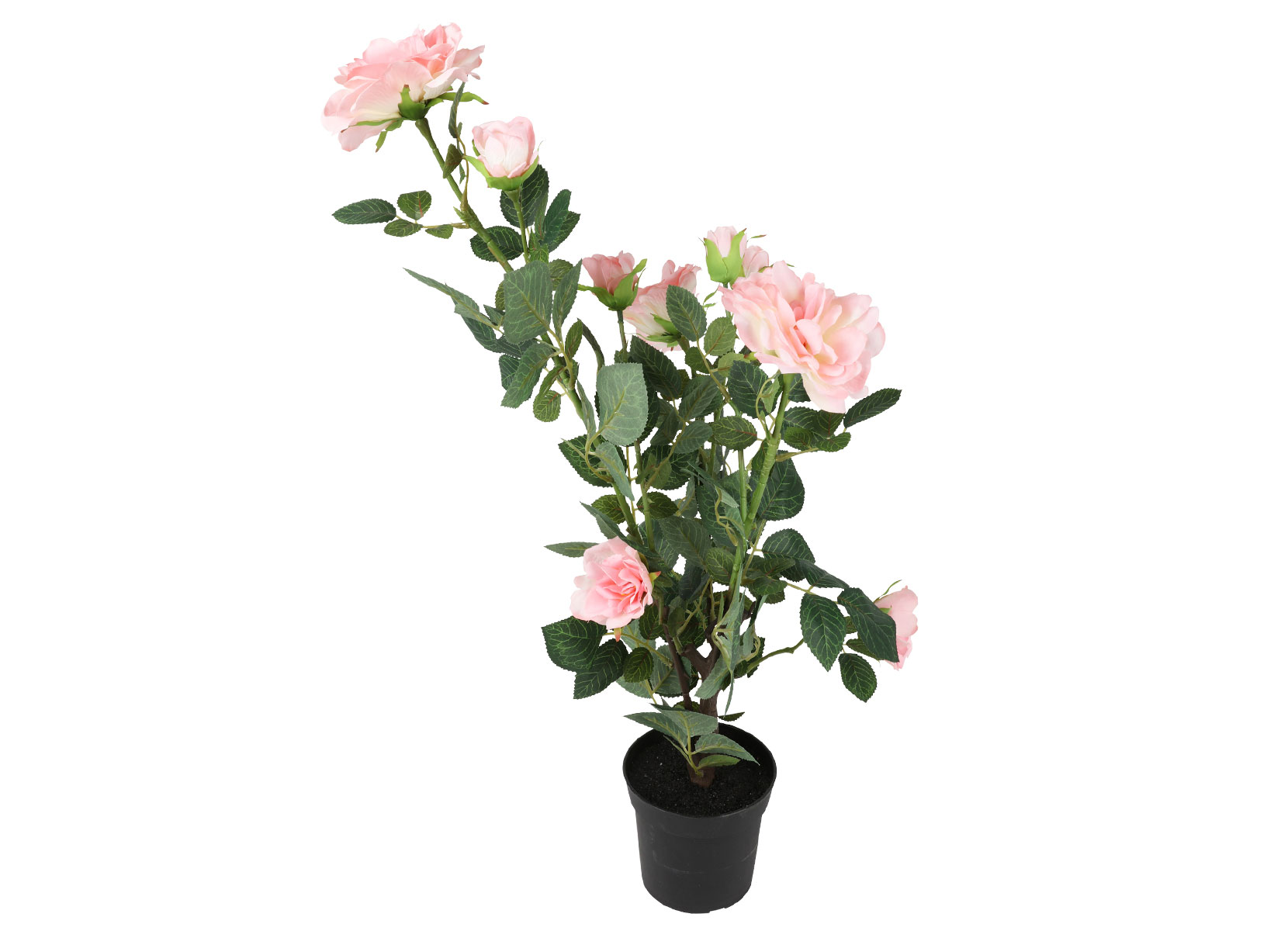 Künstliche Rose im Topf 30x76cm Rosa