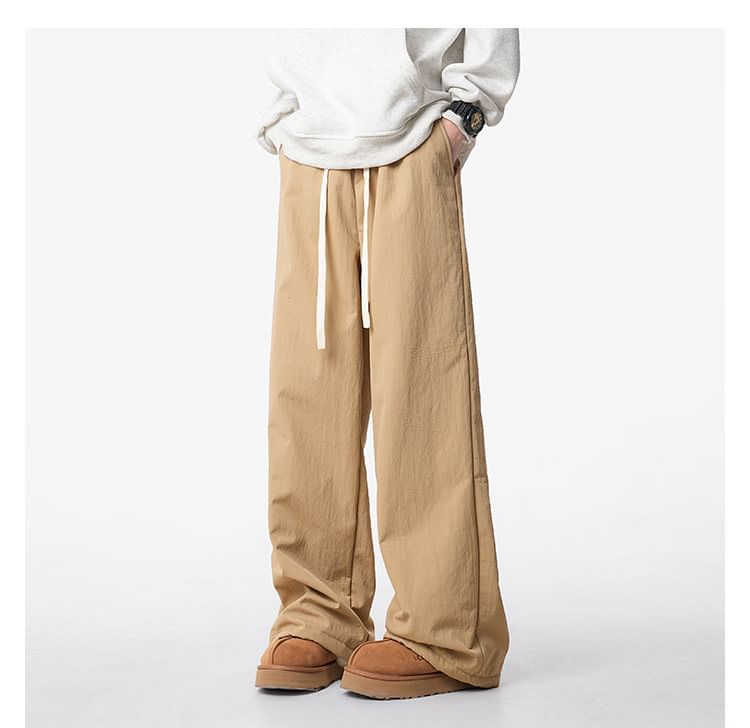 FOEV - Rechte broek met trekkoord in de taille en fleecevoering