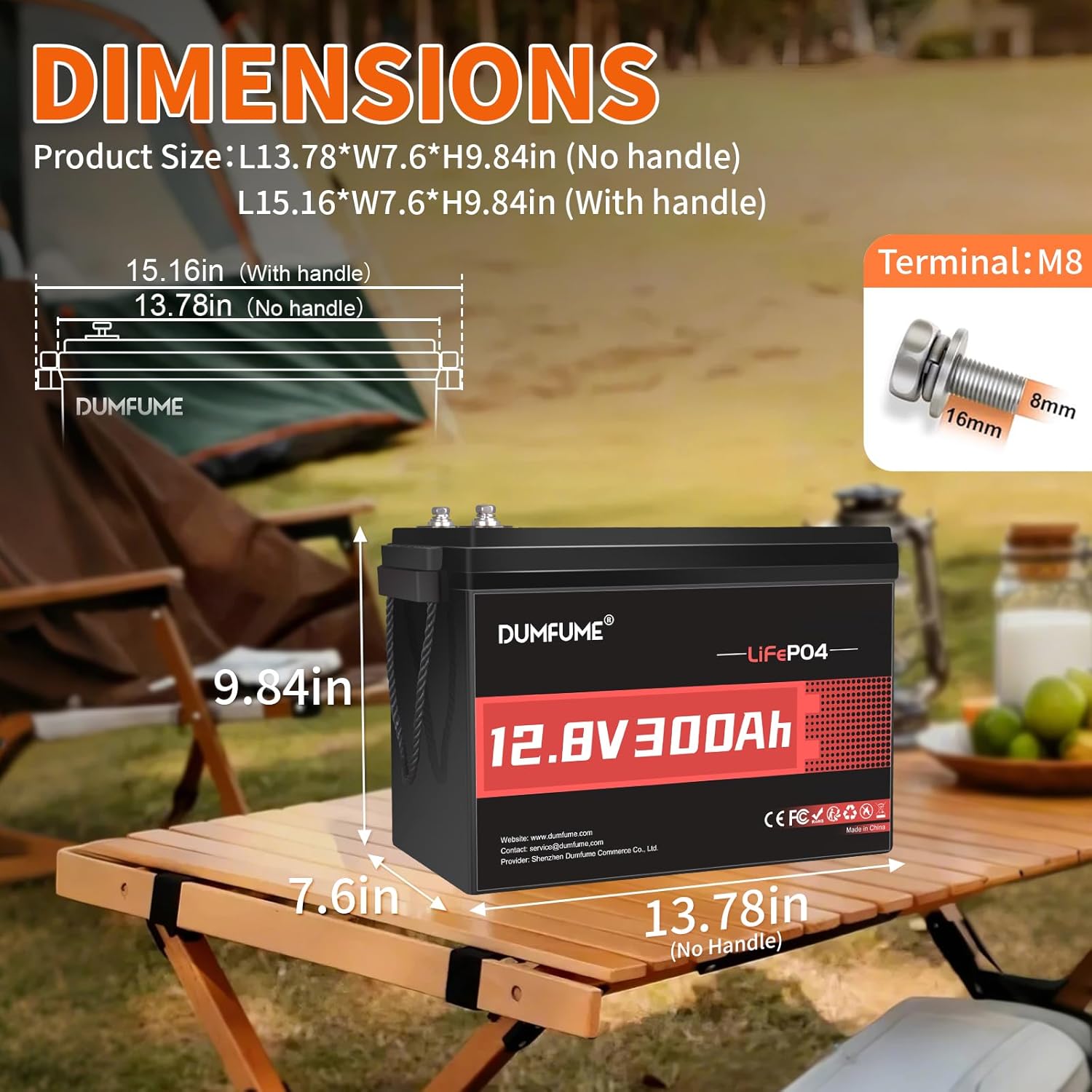 12V 300Ah LiFePO4 Lithium Batterie 3840Wh 200A BMS, Max 15000 Tiefzyklen, 10 Jahre Lebensdauer Akku für Solarenergie, Wohnmobil, Camping, Photovoltaik, Heim-Energiespeicher