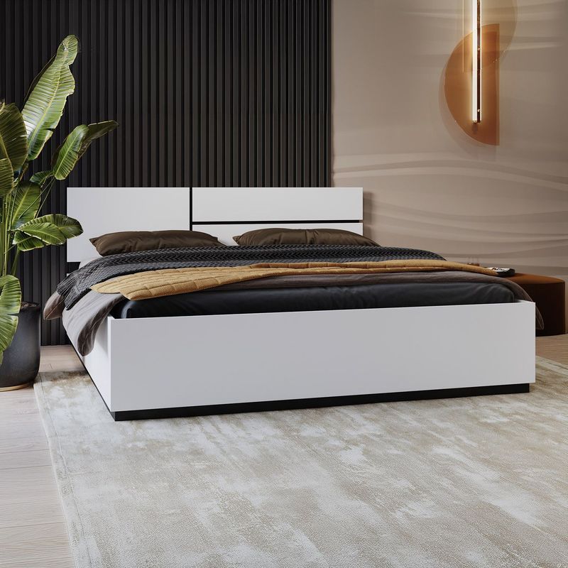 Houten Bed Crotone - Wit - Met Opbergruimte
