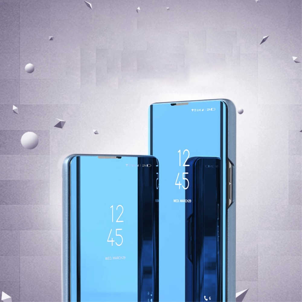 Samsung Galaxy S23 5G Clear View Standing Flip Cover Tasche - Blau