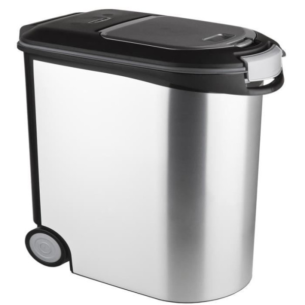 Conteneur a croquettes pour chien 12 kg - 35l - aspect métal