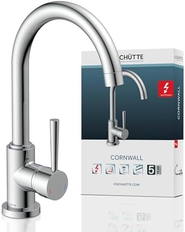 SCHÜTTE Cornwall 79161 Robinet de cuisine pivotant à 360 ° avec mitigeur monocommande Blanc : Bricolage