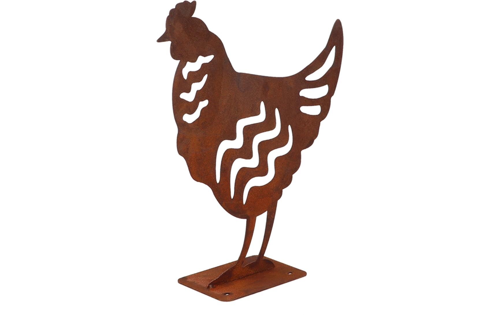 Dekofigur Huhn RostbraunGartendekoration