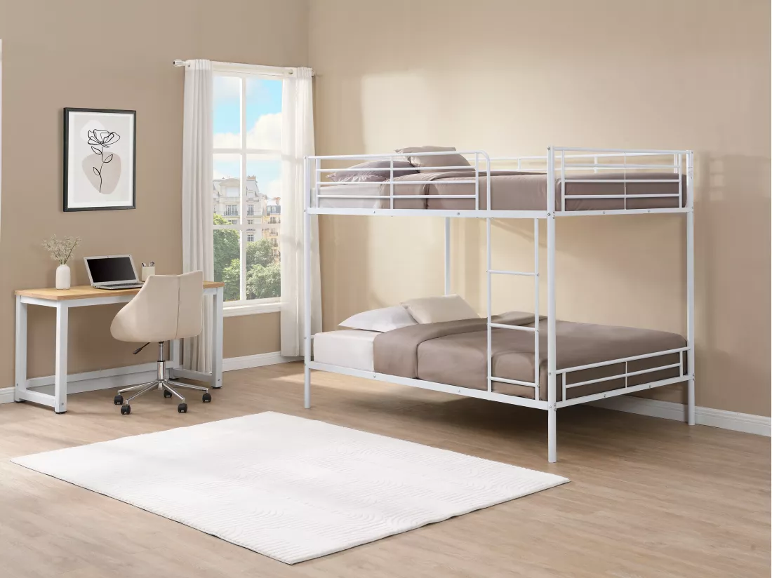 Lits superposés - 2 x 120 x 190 cm - Blanc - DUOTIS II