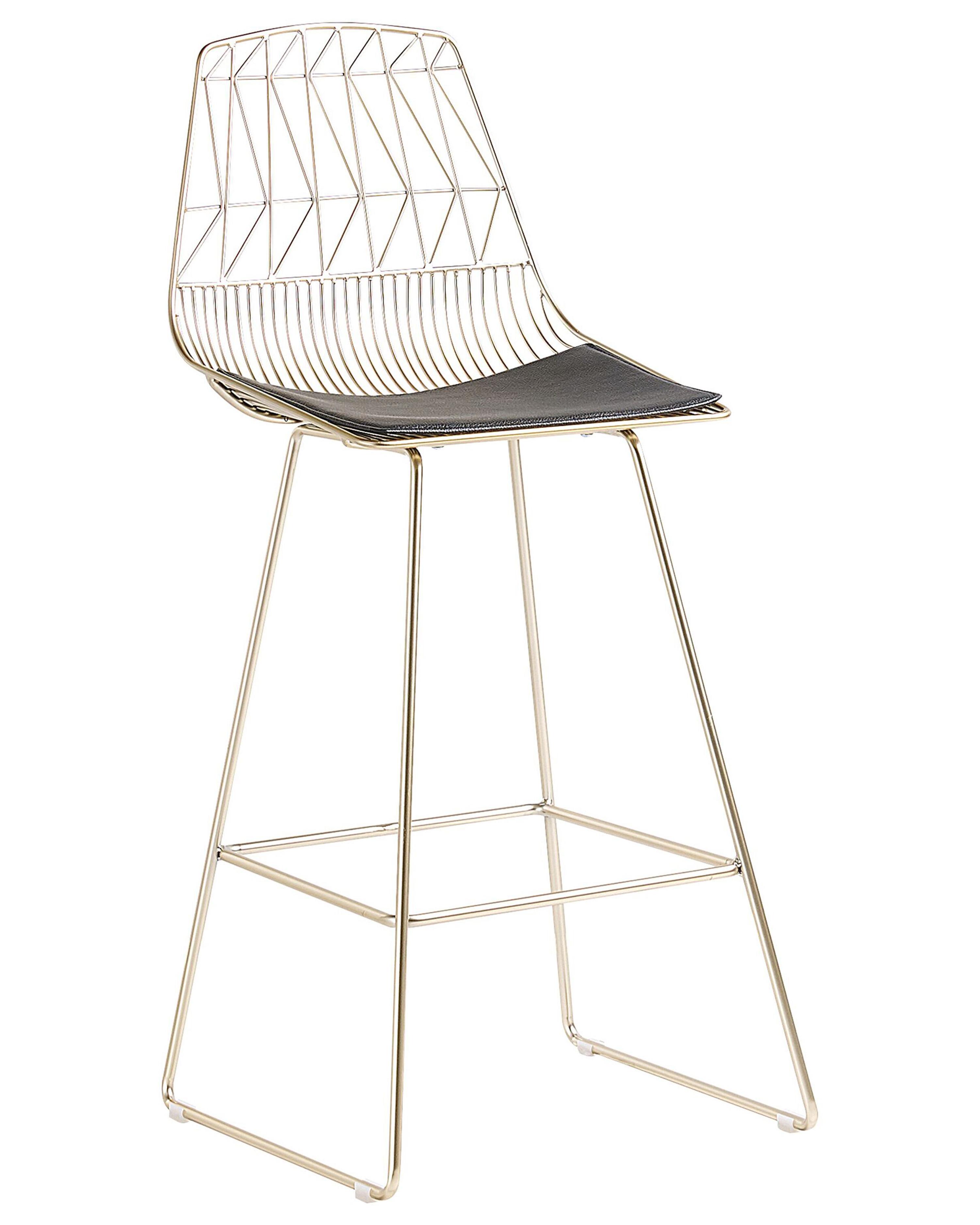 Set van 2 barstoelen PRESTON Metaal Goud
