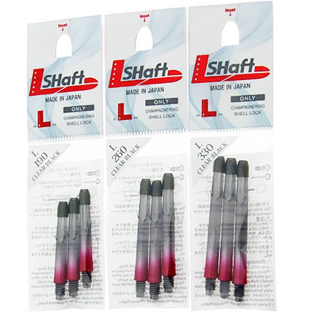 L-Style - L-Shaft Lock Straight TwoTone - Schwarz Klar Rot