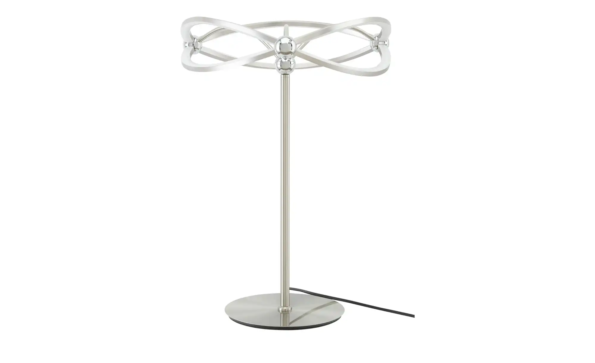 Trio LED-Tischleuchte, Nickel-matt, geschwungen