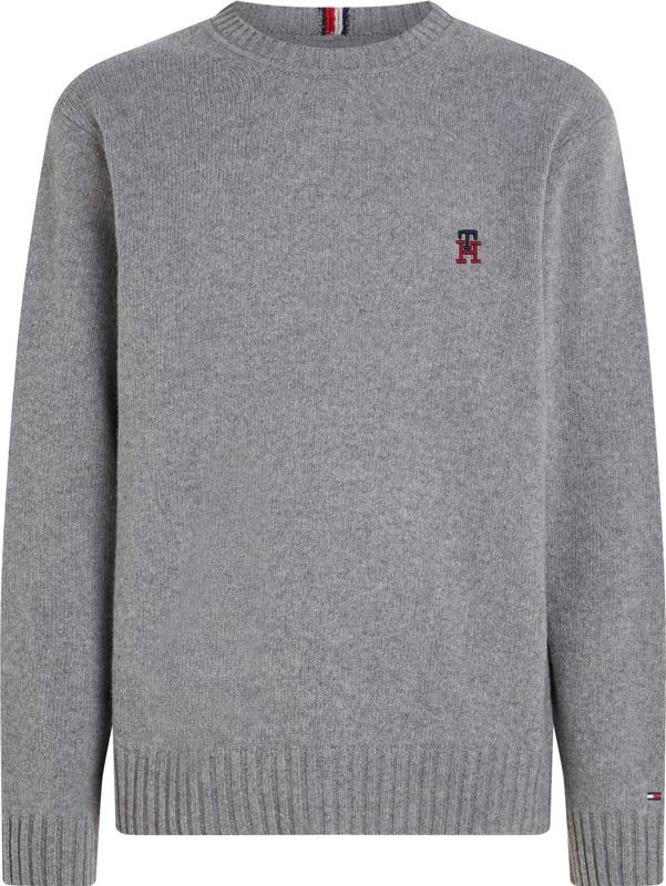 Tommy Hilfiger heren pullover wol, Monogram Wool Sweater, grijs