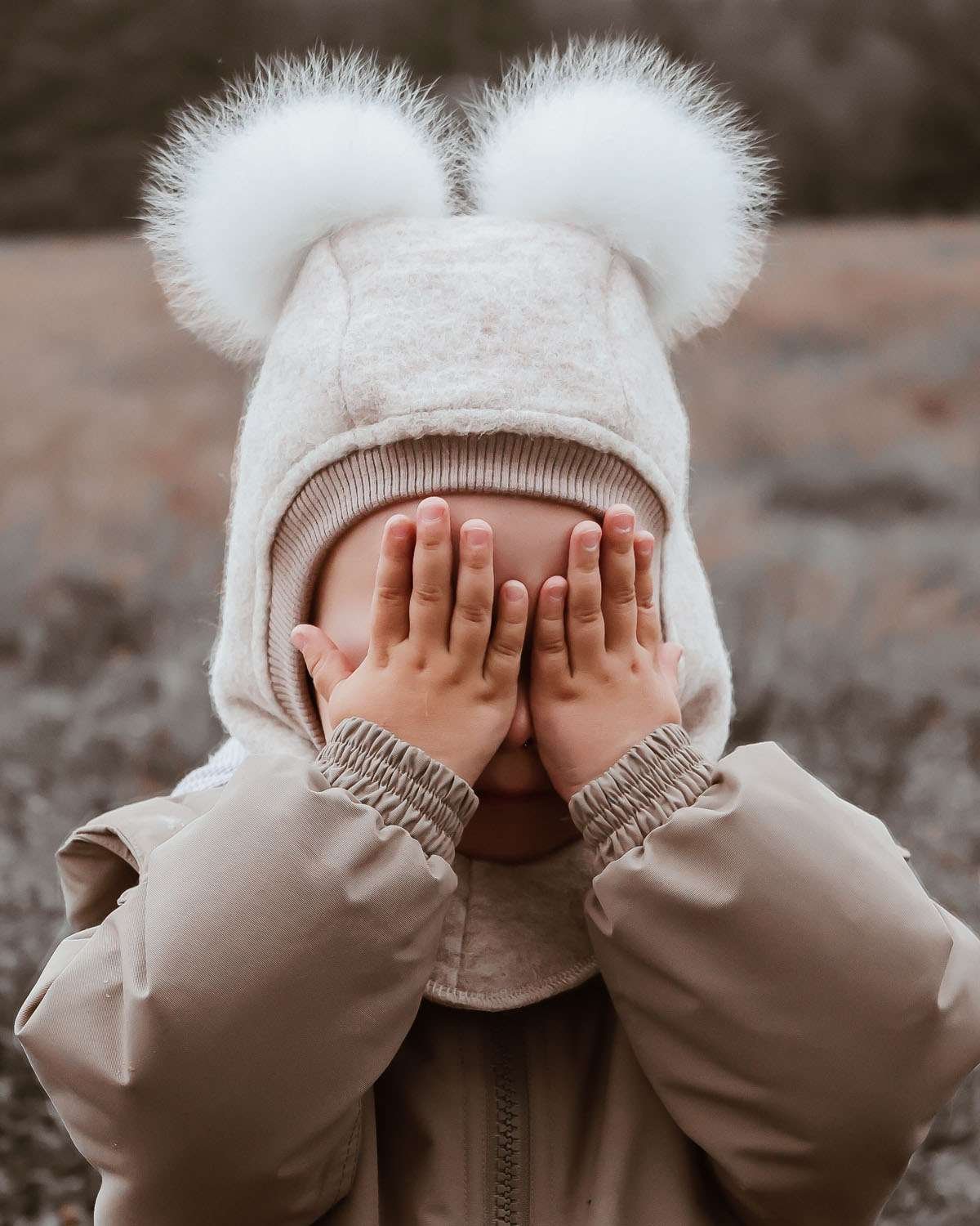 Balaclava Ull 2-Lags – Børstet Ullfleece | Alpaca Pompoms