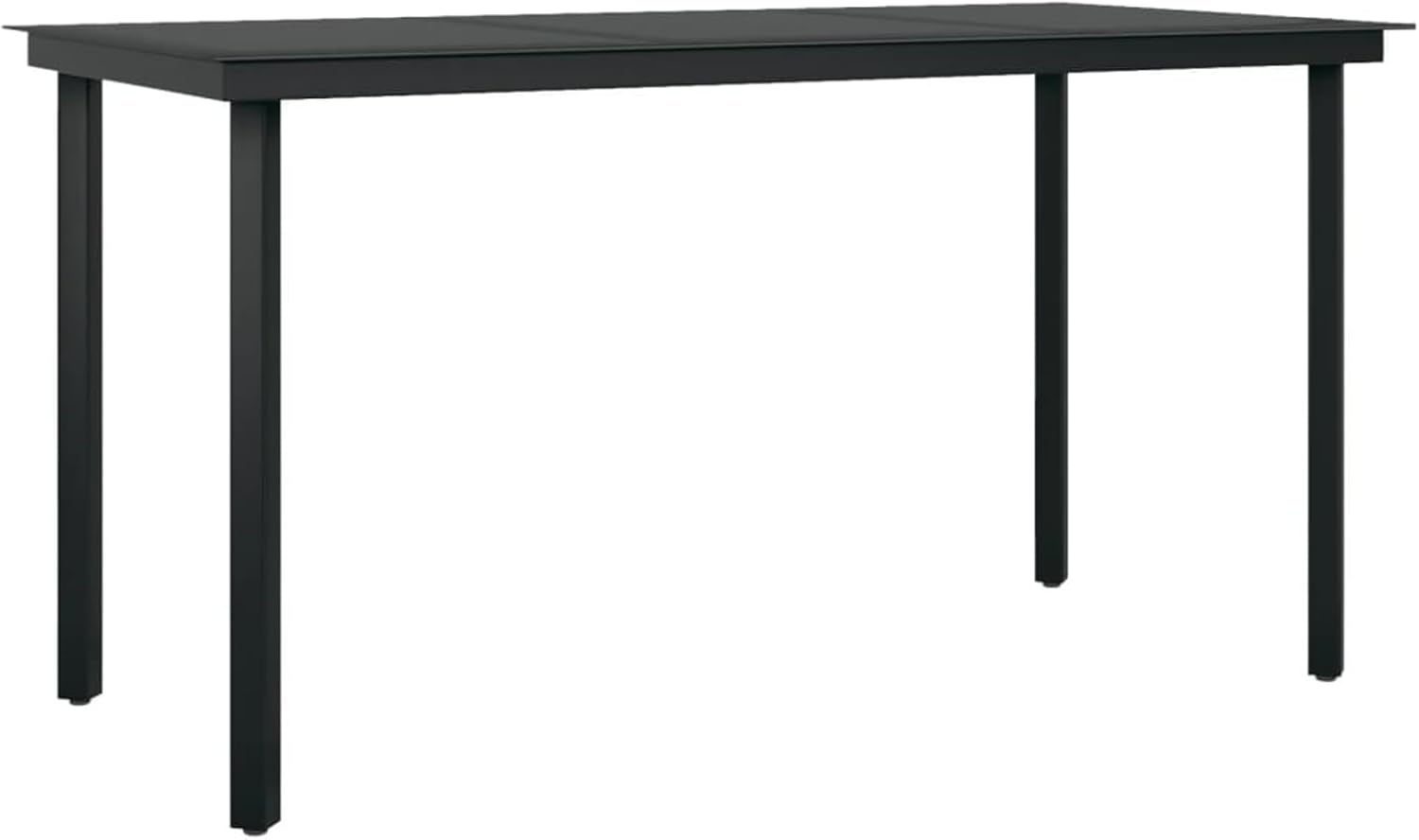 7-teilig Garten-Essgruppe Schwarz | Pulverbeschichteter Stahl & Glas | 140x70x74 cm | Sitzm?Bel für Au?enbereich Model3099200