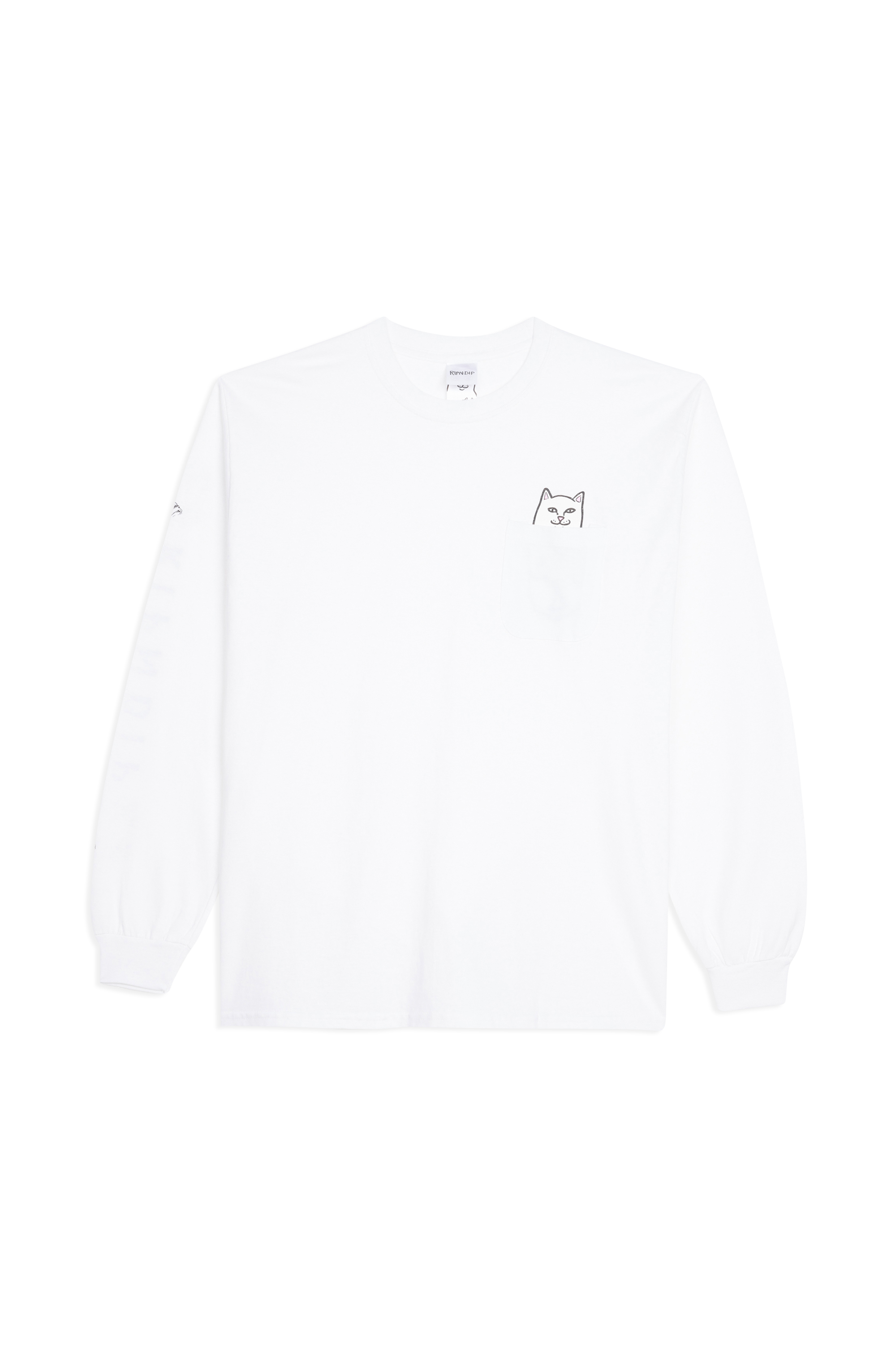 RIPNDIP T-shirt Lord Nermal Pocket Tee LS Blanc