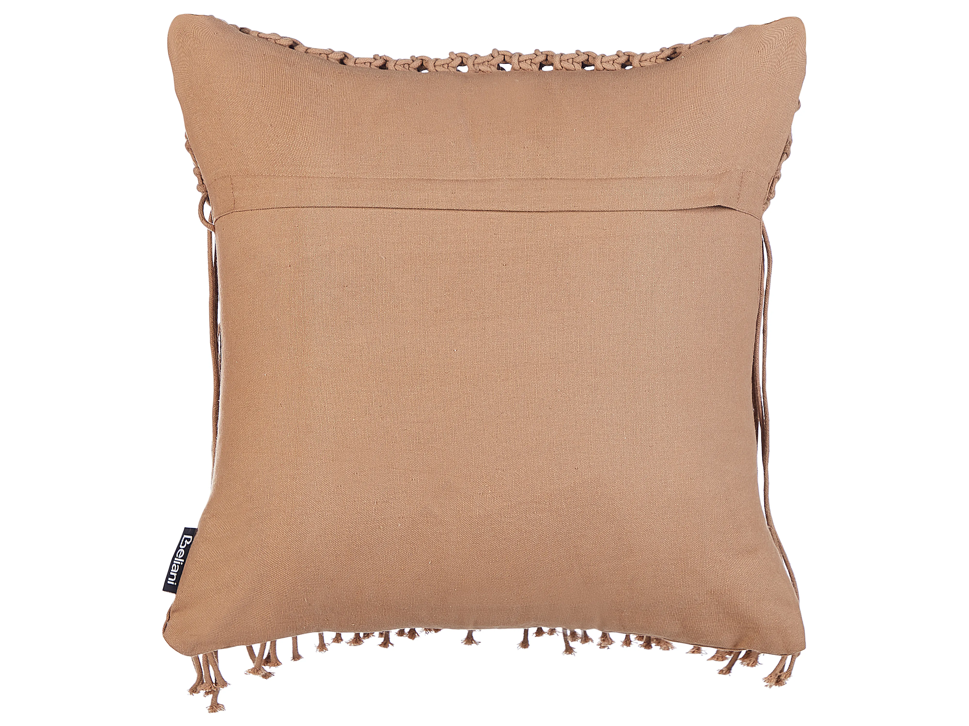 Set van 2 sierkussens BAMIAN Katoen 45 x 45 cm Lichtbruin geometrisch patroon