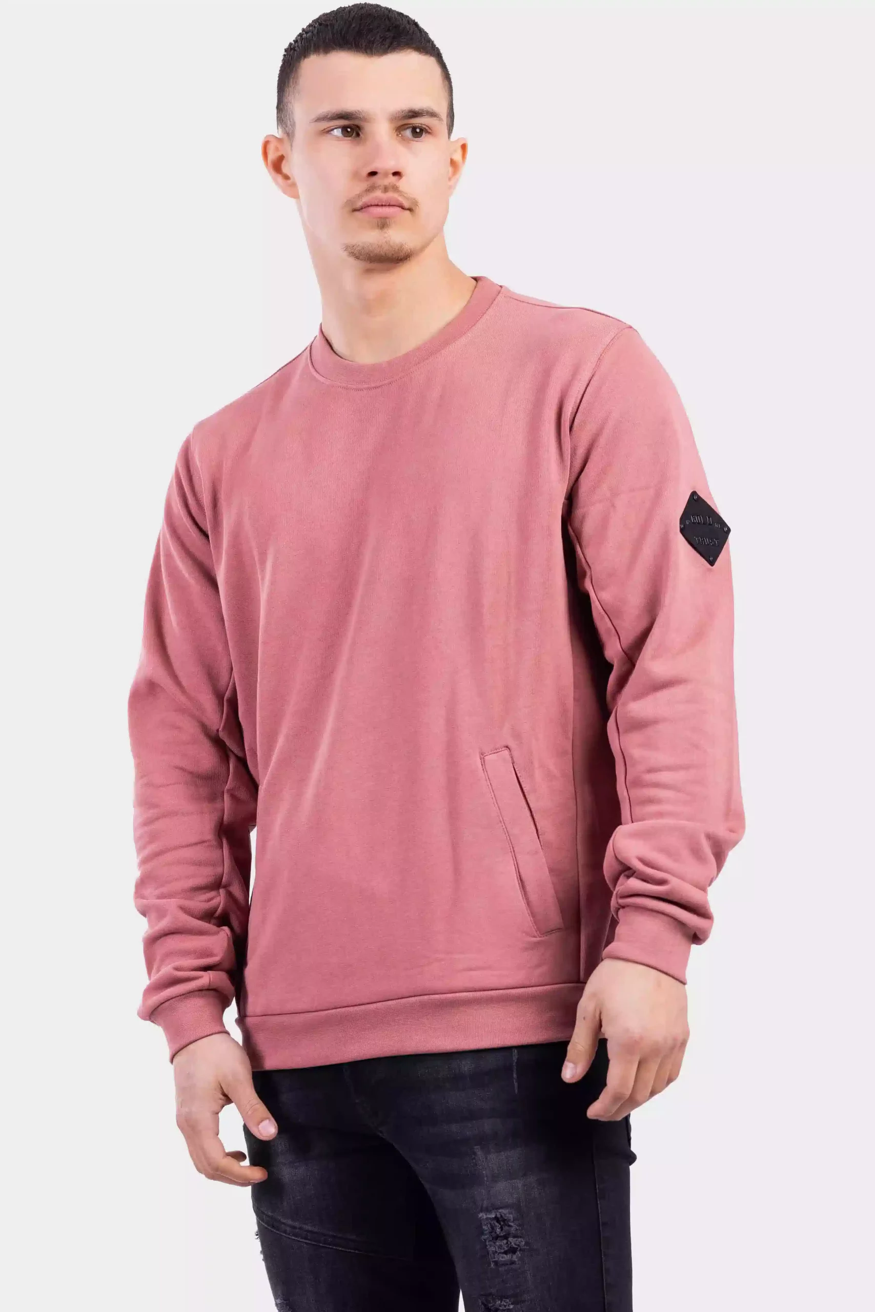In Gold We Trust The Heart Sweater Heren Roze